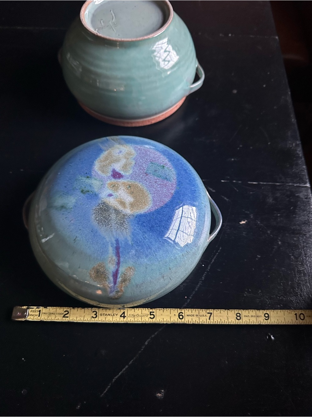 Hand Crafted Teal and Blue Glazed Ceramic Bowls - Picture 10 of 10
